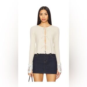 Free People Dipped in Floral Cardi Top